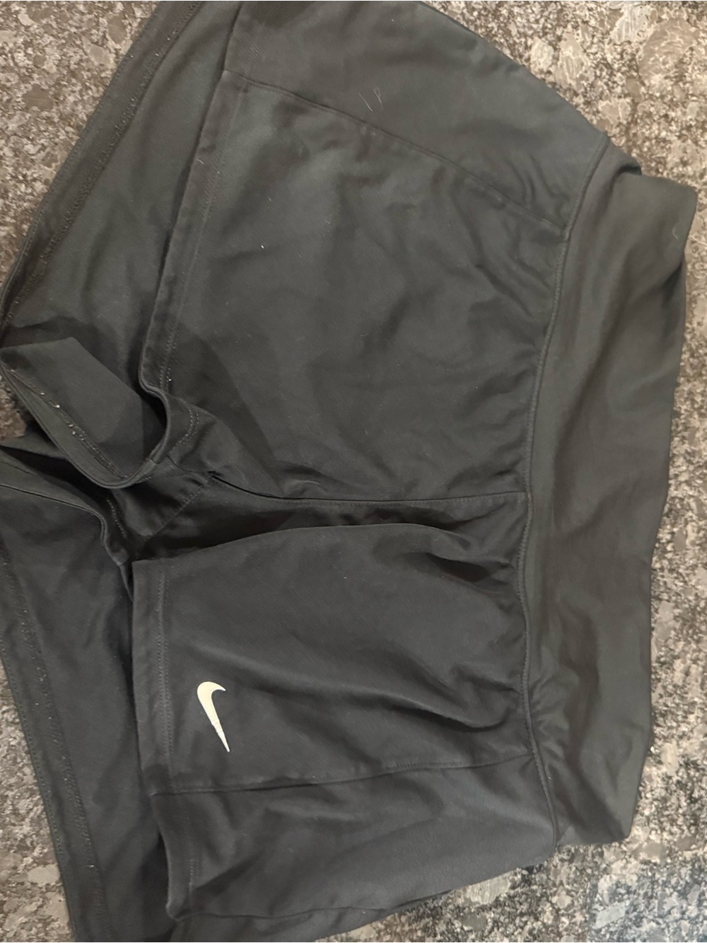 Nike Men’s Black Athletic Shorts with White Swoosh